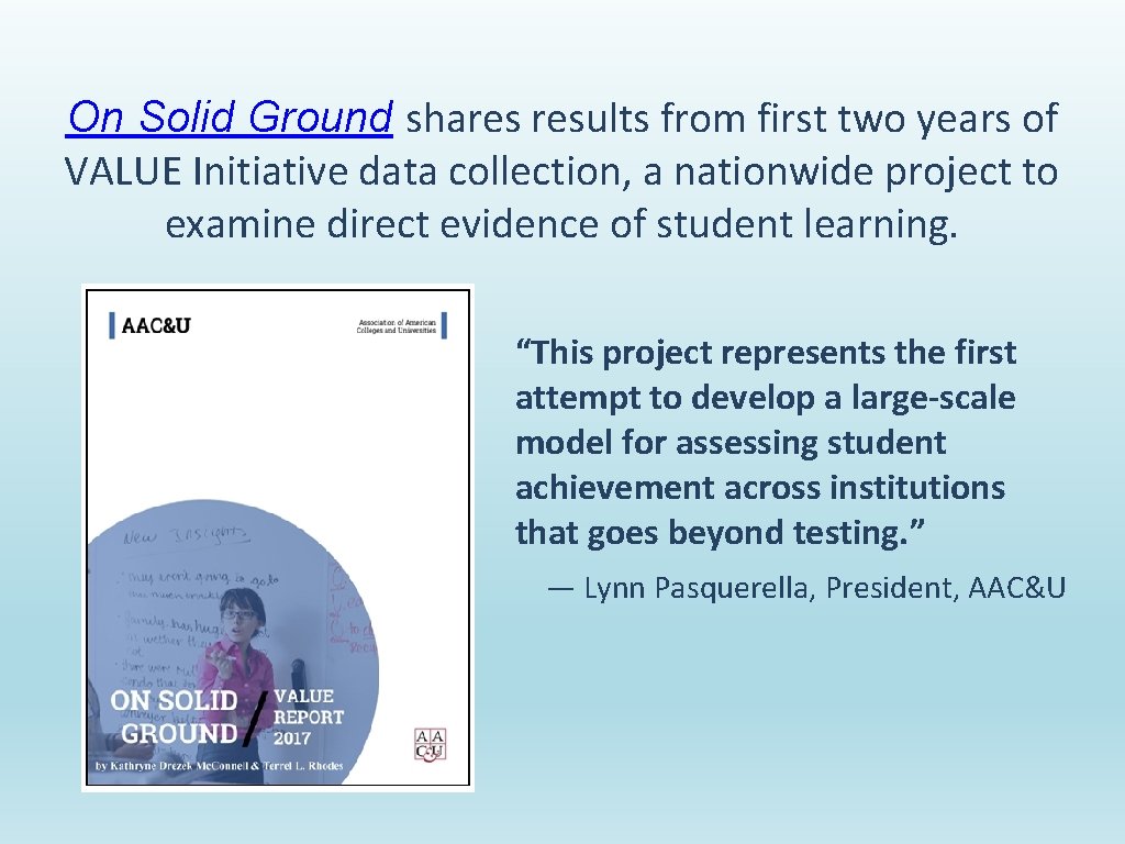 On Solid Ground shares results from first two years of VALUE Initiative data collection,