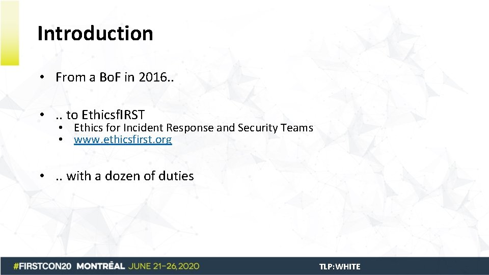 Introduction • From a Bo. F in 2016. . • . . to Ethicsf.