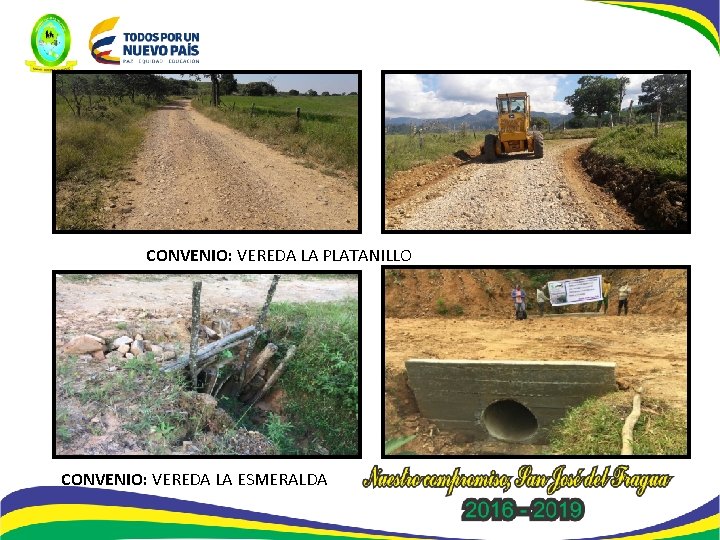 CONVENIO: VEREDA LA PLATANILLO CONVENIO: VEREDA LA ESMERALDA 