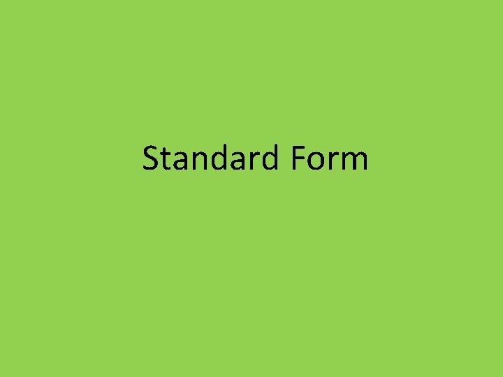 Standard Form 