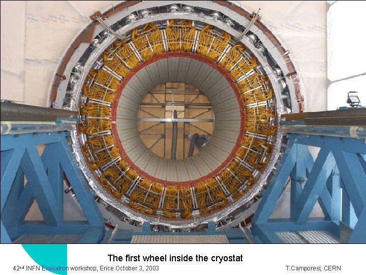 More pictures The first wheel inside the cryostat 42 nd INFN Eloisatron workshop, Erice