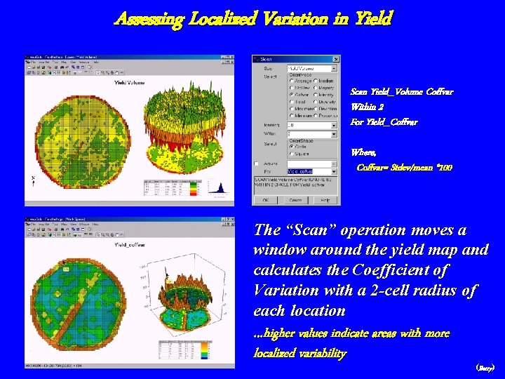 Assessing Localized Variation in Yield Scan Yield_Volume Coffvar Within 2 For Yield_Coffvar Where, Coffvar=