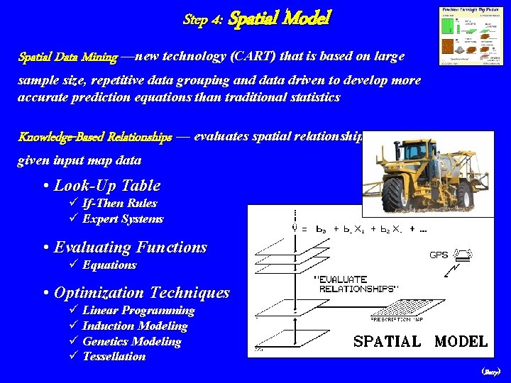 Step 4: Spatial Model Spatial Data Mining —new technology (CART) that is based on
