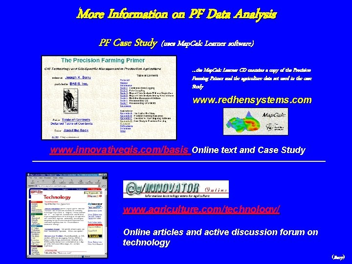More Information on PF Data Analysis PF Case Study (uses Map. Calc Learner software)