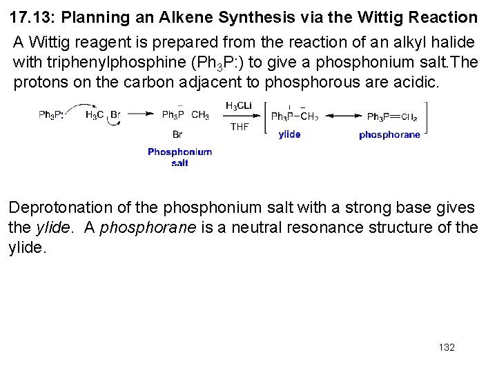 17. 13: Planning an Alkene Synthesis via the Wittig Reaction A Wittig reagent is