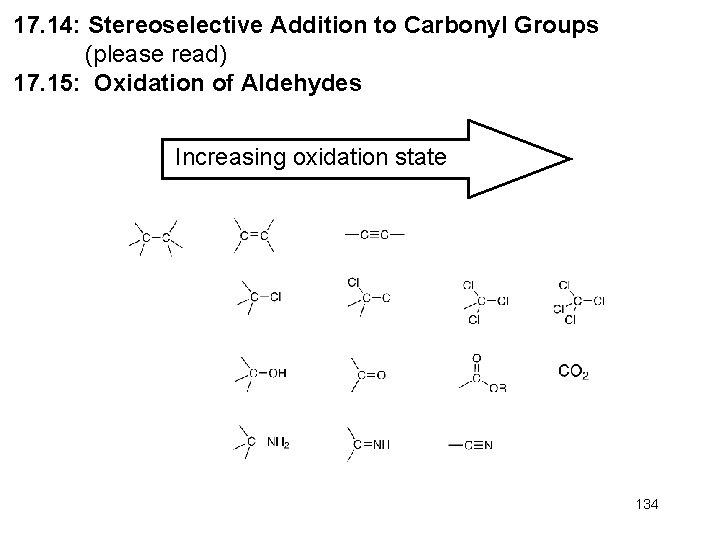 17. 14: Stereoselective Addition to Carbonyl Groups (please read) 17. 15: Oxidation of Aldehydes