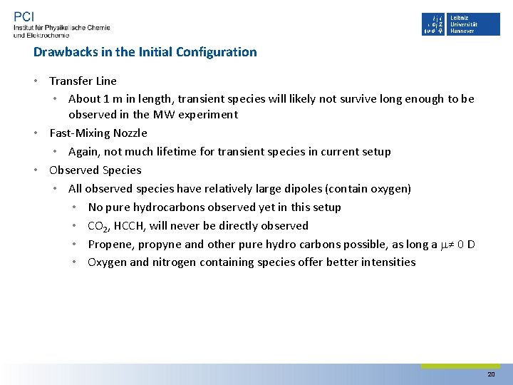 Drawbacks in the Initial Configuration • Transfer Line • About 1 m in length,