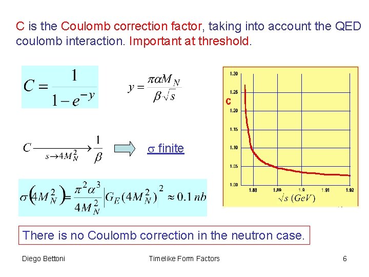 C is the Coulomb correction factor, taking into account the QED coulomb interaction. Important