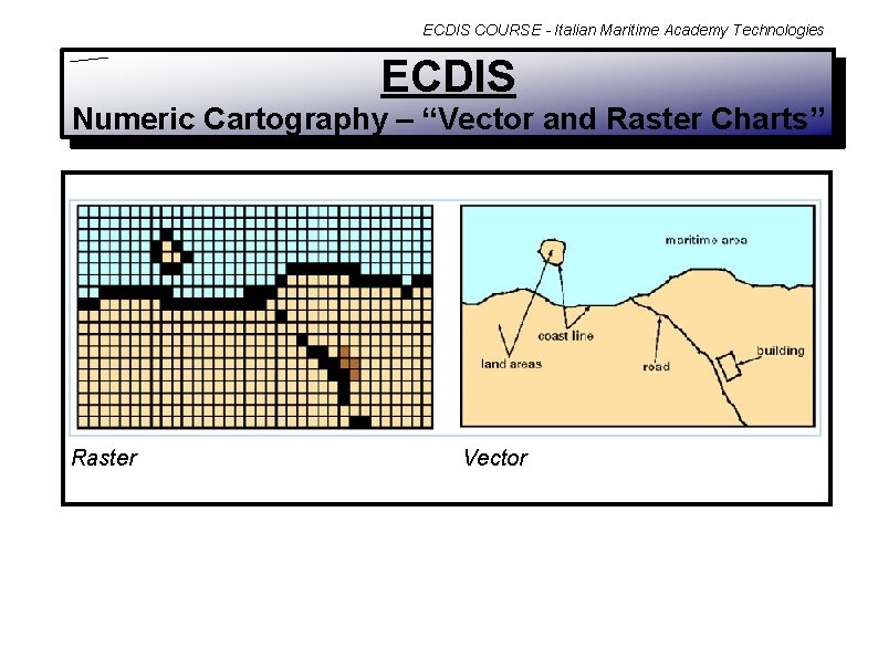 ECDIS COURSE - Italian Maritime Academy Technologies ECDIS Numeric Cartography – “Vector and Raster