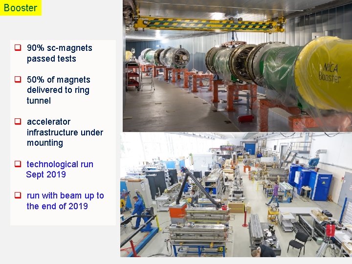 Booster q 90% sc-magnets passed tests q 50% of magnets delivered to ring tunnel