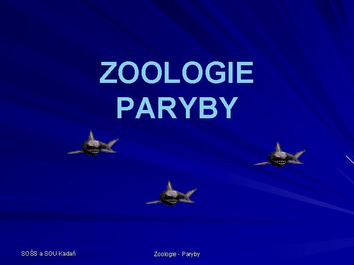 ZOOLOGIE PARYBY SOŠS a SOU Kadaň Zoologie - Paryby 