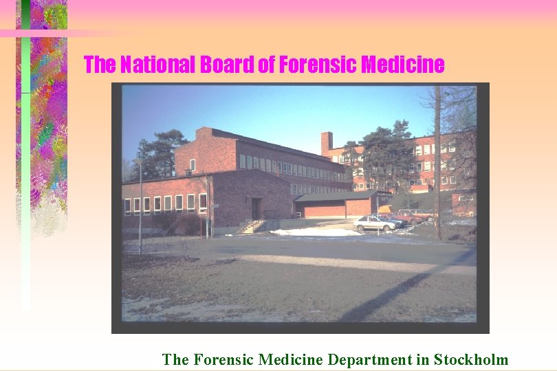 The National Board of Forensic Medicine The Forensic Medicine Department in Stockholm 