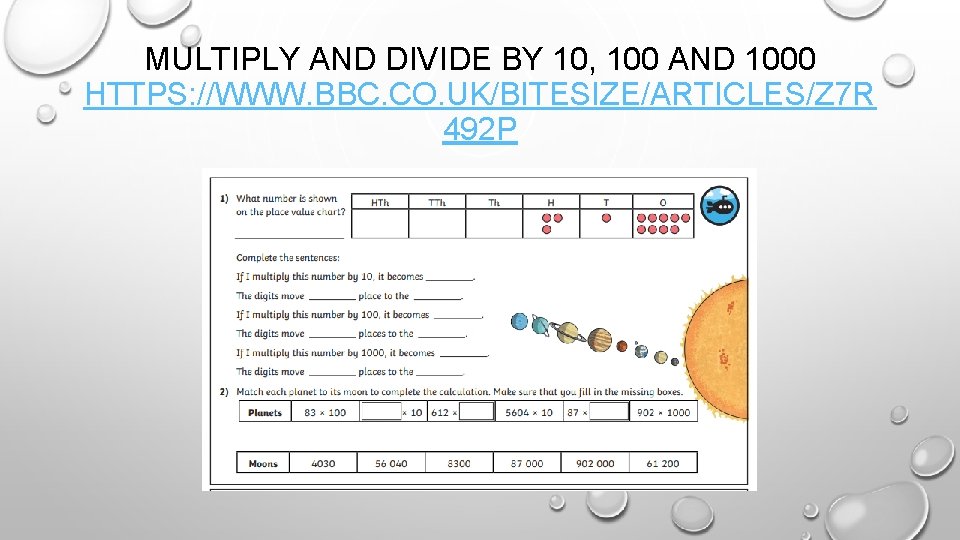 MULTIPLY AND DIVIDE BY 10, 100 AND 1000 HTTPS: //WWW. BBC. CO. UK/BITESIZE/ARTICLES/Z 7
