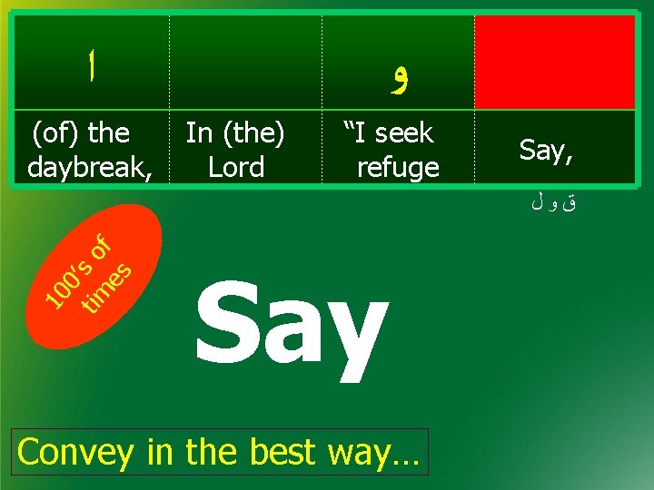  ﺍ (of) the daybreak, ﻭ In (the) Lord “I seek refuge Say, 10