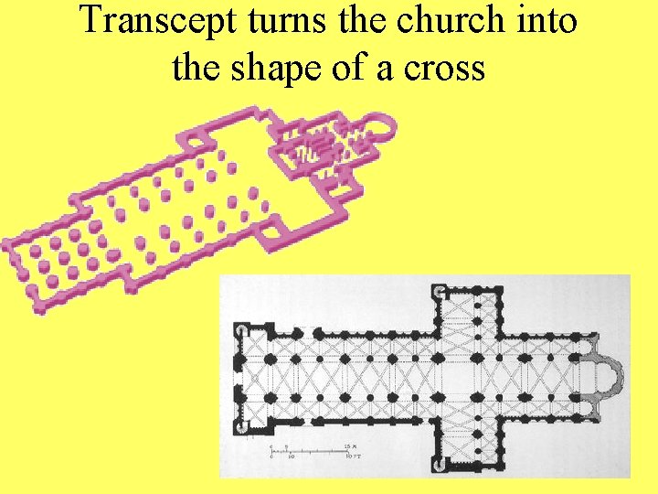 Transcept turns the church into the shape of a cross 