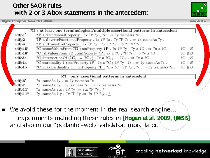 Other SAOR rules with 2 or 3 Abox statements in the antecedent: ( Digital