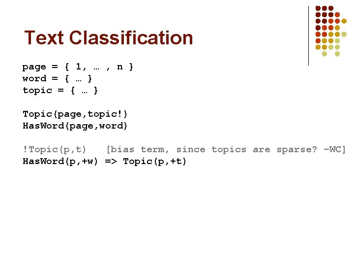 Text Classification page = { 1, … , n } word = { …