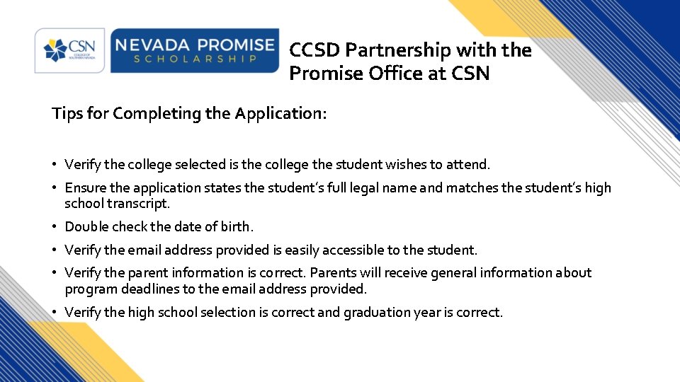 MAKING COLLEGE ACCESSIBLE AFFORDABLE CCSD Schools Wrap Around