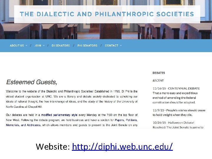 Website: http: //diphi. web. unc. edu/ 