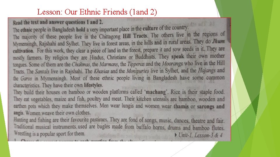 Lesson: Our Ethnic Friends (1 and 2) 