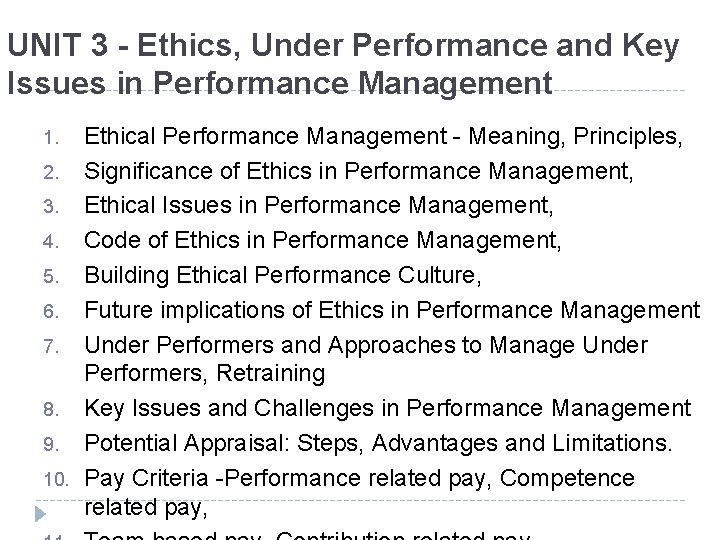Ethics In Performance Management PERFORMANCE MANAGEMENT AND CAREER PLANNING By Mayank P