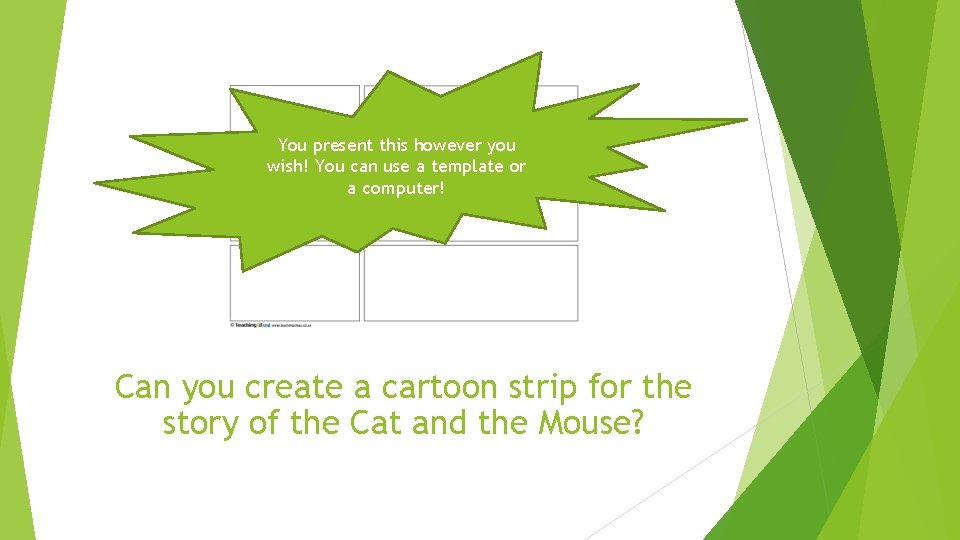 You present this however you wish! You can use a template or a computer!