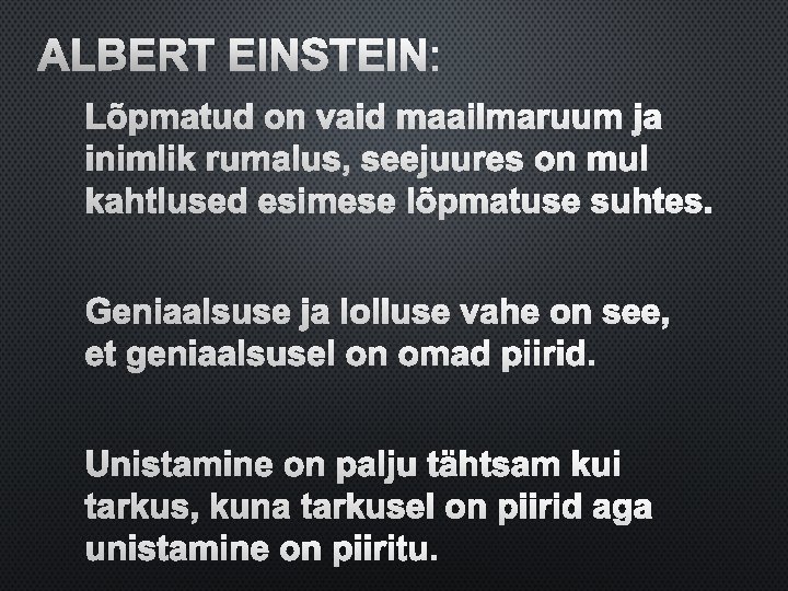 ALBERT EINSTEIN: 