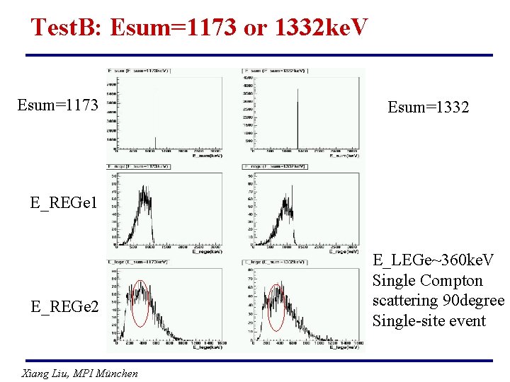 Test. B: Esum=1173 or 1332 ke. V Esum=1173 Esum=1332 E_REGe 1 E_REGe 2 Xiang