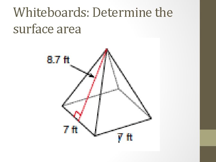 Whiteboards: Determine the surface area 