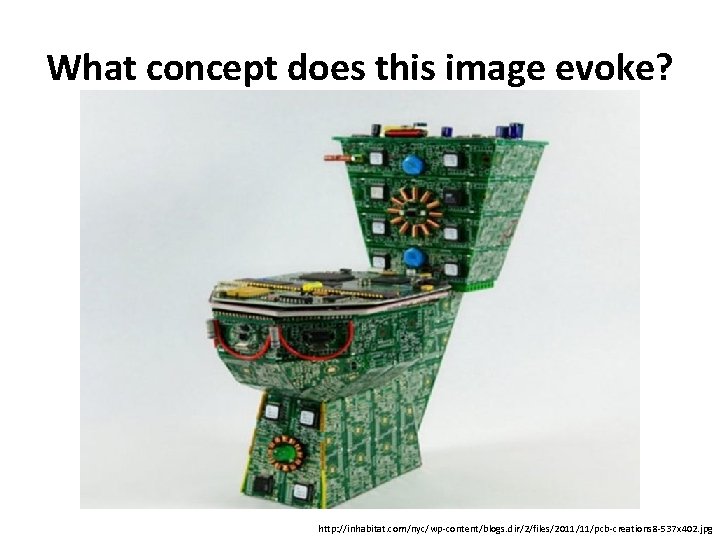 What concept does this image evoke? http: //inhabitat. com/nyc/wp-content/blogs. dir/2/files/2011/11/pcb-creations 8 -537 x 402.