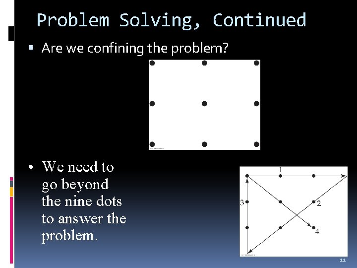 Problem Solving, Continued Are we confining the problem? • We need to go beyond