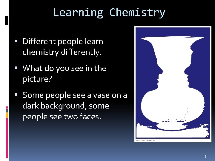 Learning Chemistry Different people learn chemistry differently. What do you see in the picture?