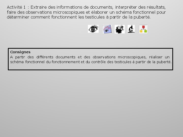 Activité 1 : Extraire des informations de documents, interpréter des résultats, faire des observations