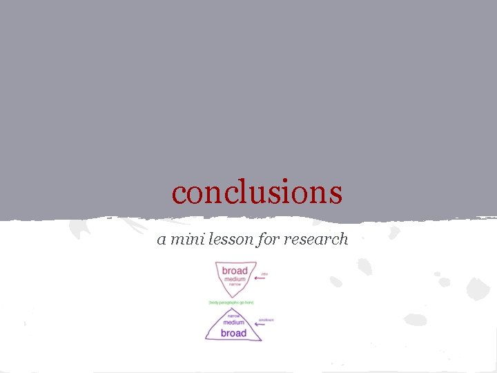 conclusions a mini lesson for research 