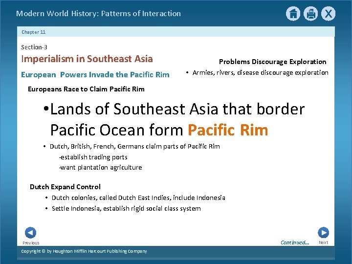 Modern World History: Patterns of Interaction Chapter 11 Section-3 Imperialism in Southeast Asia European