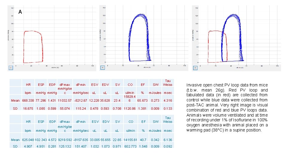 A HR bpm ESP EDP d. Pmax d. Pmin ESV mm. Hg/se mm. Hg