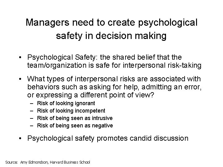 Interpersonal Risk Taking Decision Making in Complex Organizations Lessons from Columbia