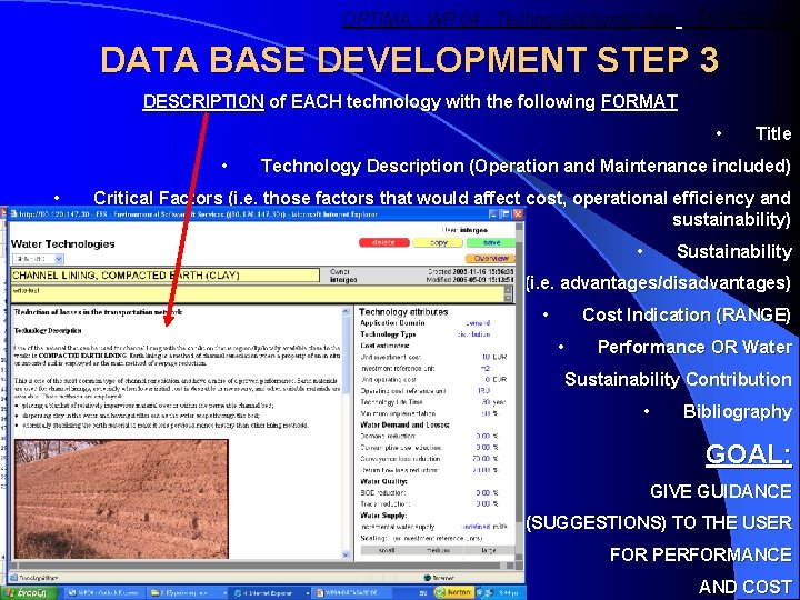 OPTIMA - WP 04 - Techno-economic data – INTERGEO DATA BASE DEVELOPMENT STEP 3
