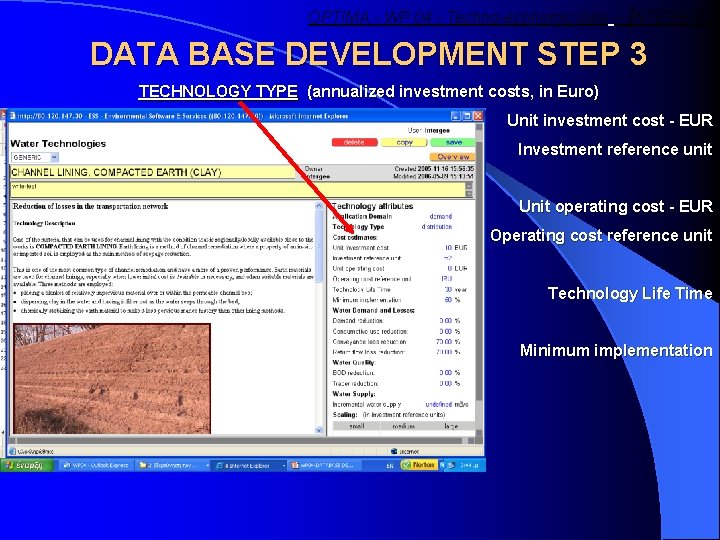 OPTIMA - WP 04 - Techno-economic data – INTERGEO DATA BASE DEVELOPMENT STEP 3