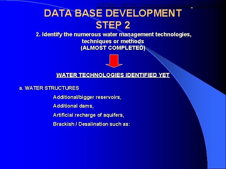 OPTIMA - WP 04 - Techno-economic data – INTERGEO DATA BASE DEVELOPMENT STEP 2