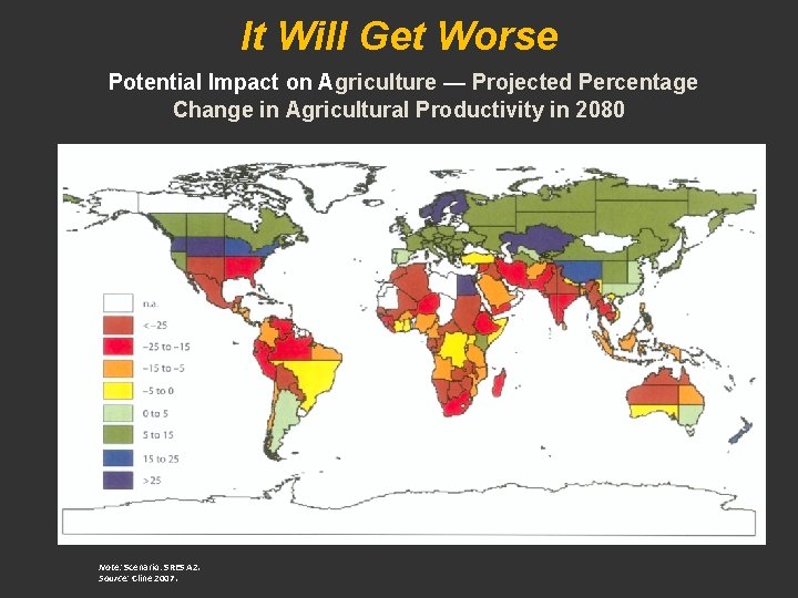 It Will Get Worse Potential Impact on Agriculture — Projected Percentage Change in Agricultural