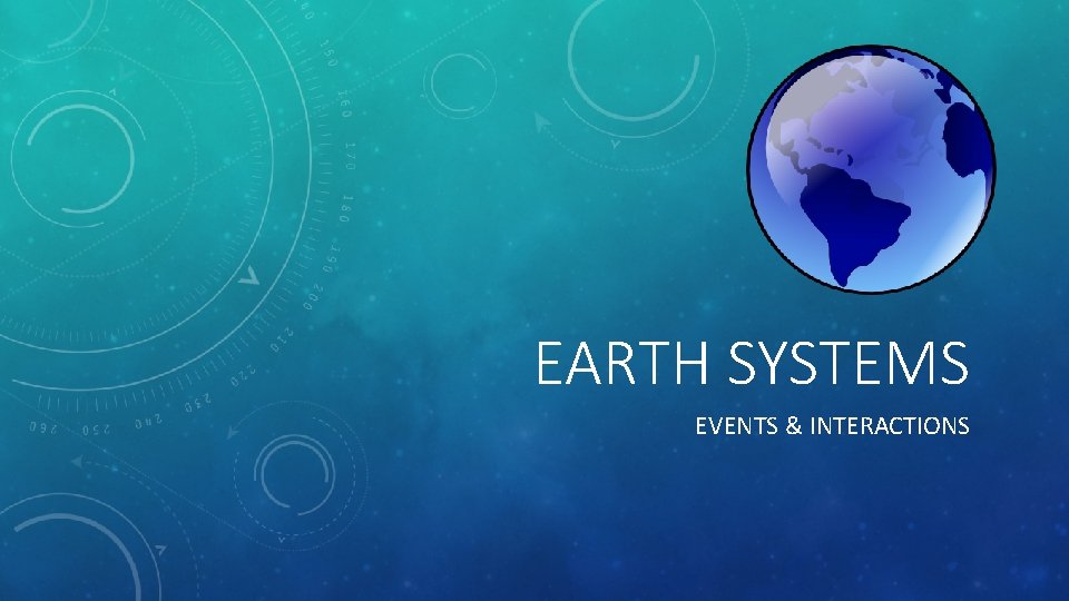 EARTH SYSTEMS EVENTS & INTERACTIONS 