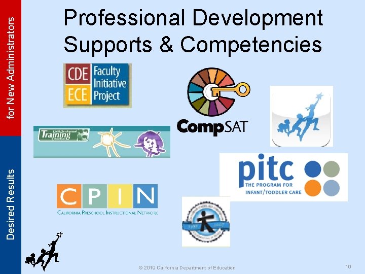 for New Administrators Desired Results Professional Development Supports & Competencies © 2019 California Department