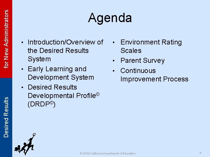 for New Administrators Desired Results Agenda • Introduction/Overview of • Environment Rating the Desired