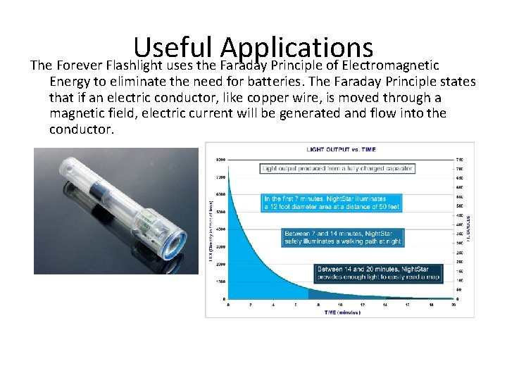 Useful Applications The Forever Flashlight uses the Faraday Principle of Electromagnetic Energy to eliminate