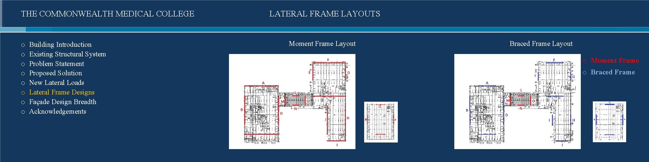 THE COMMONWEALTH MEDICAL COLLEGE o o o o Building Introduction Existing Structural System Problem
