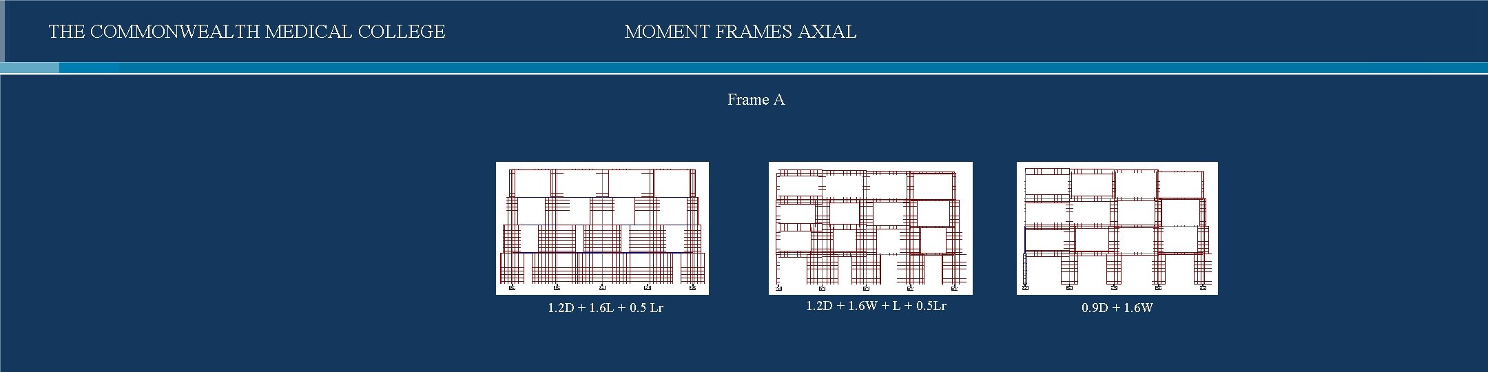 THE COMMONWEALTH MEDICAL COLLEGE MOMENT FRAMES AXIAL Frame A 1. 2 D + 1.