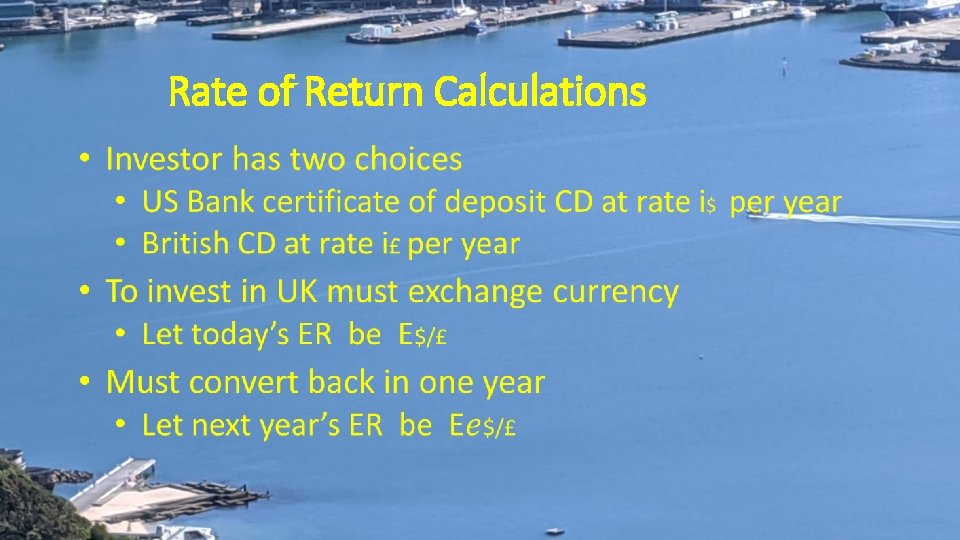 Rate of Return Calculations 