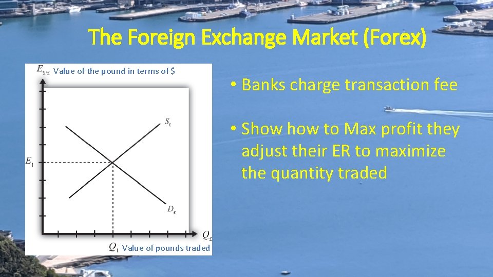 The Foreign Exchange Market (Forex) Value of the pound in terms of $ •