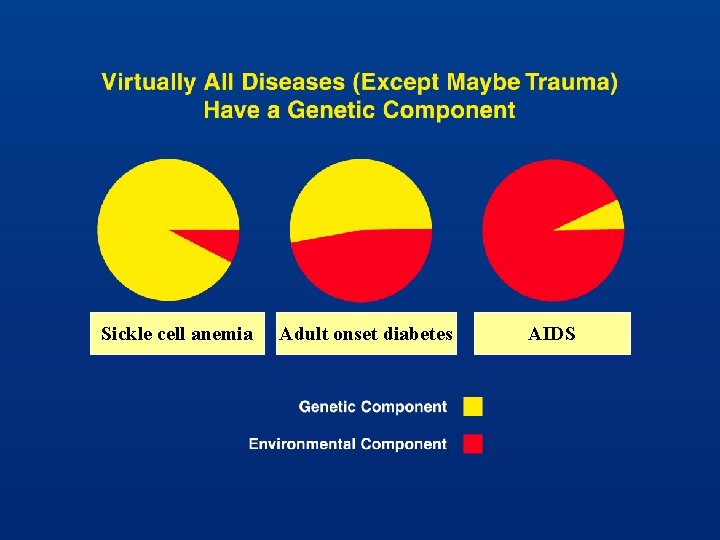 Sickle cell anemia Adult onset diabetes AIDS 